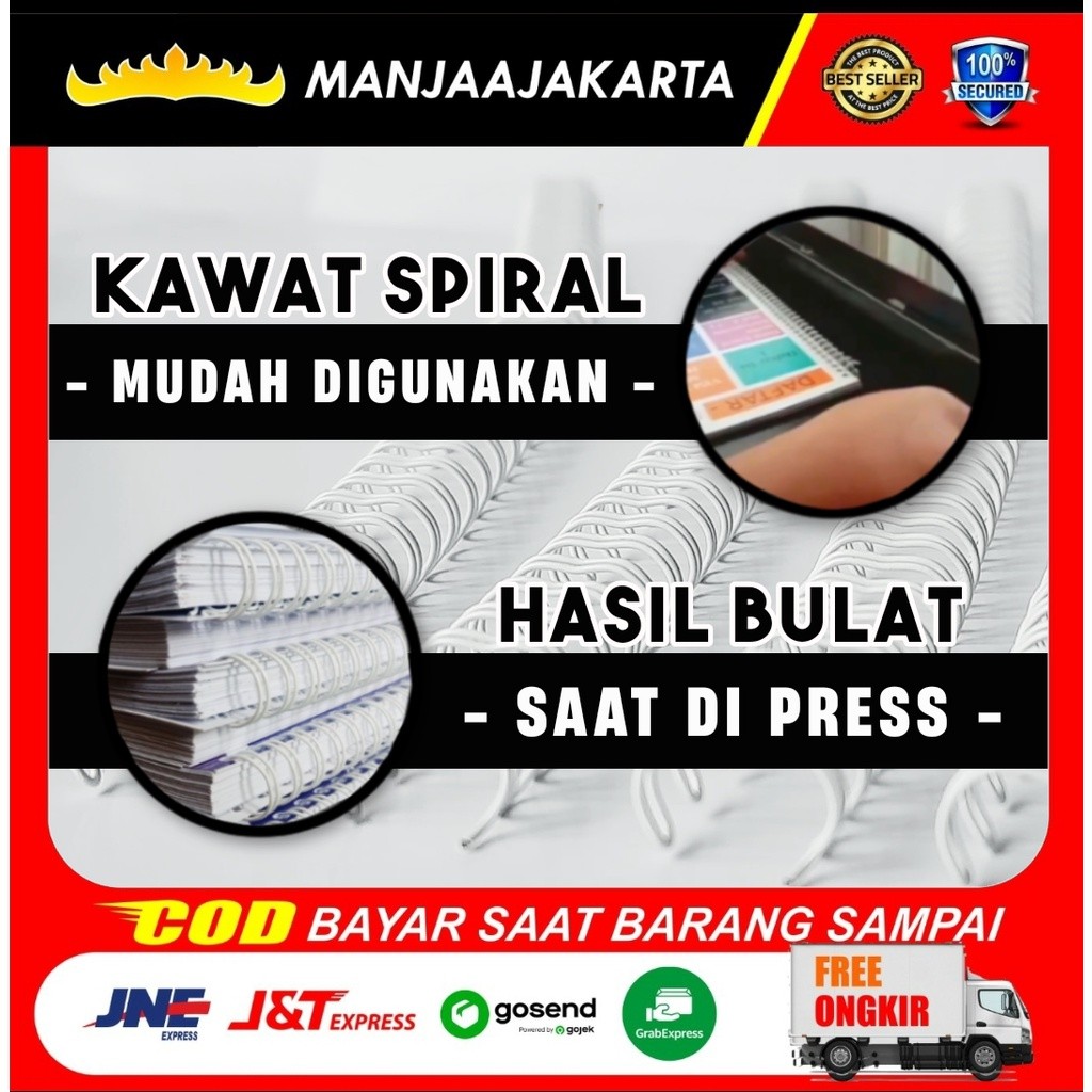 

KAWAT SPIRAL A4 1/4 PUTIH RING KAWAT 4 JILID BUKU SPIRAL KAWAT JILID KALENDER DINDING SPIRAL KAWAT