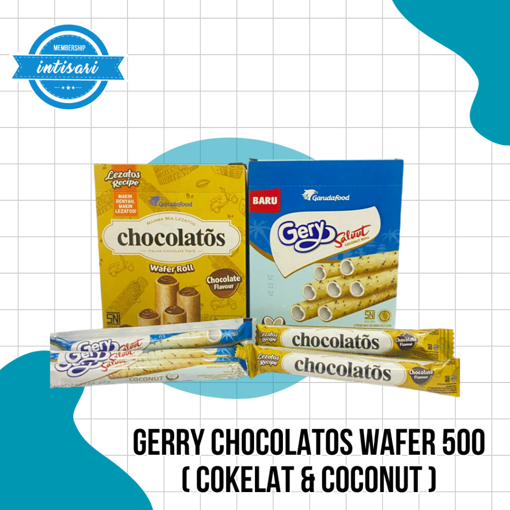 

Gerry Chocolatos Wafer Variant Cokelat/Coconut (PACK)