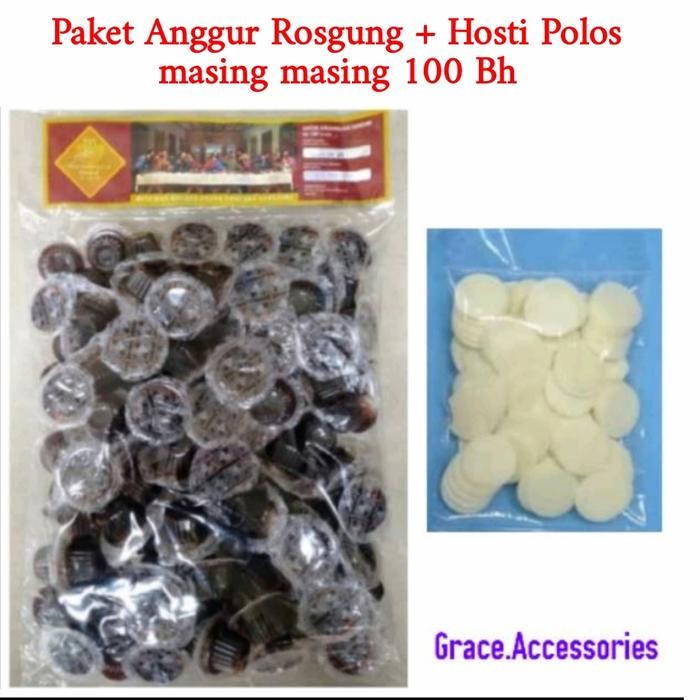 

Anggur cup rosgung hosti roti perjamuan kudus paket 100 baru