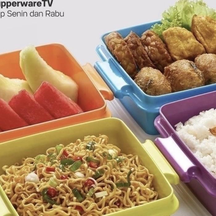 TOP RANTANG SUSUN 4 WARNA TUPPERWARE CARRY ALL SET -