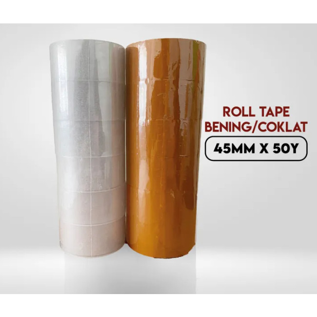 

(6pc) Lakban Bening 100 Yard / Coklat 45mm 2 Inch