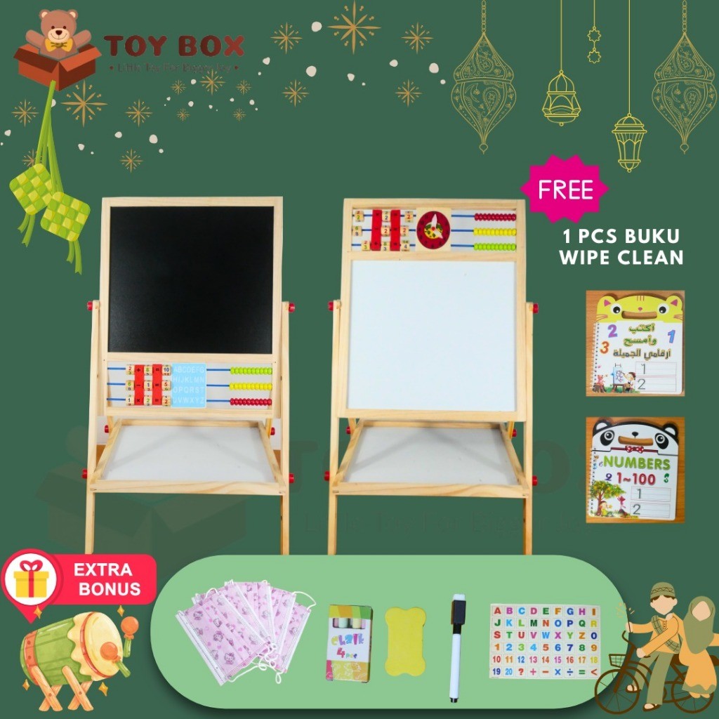 

Mainan Uk Reguler 2in1 Magnetic Education Board - ( Black dan Whiteboard ) Papan Tulis Belajar /