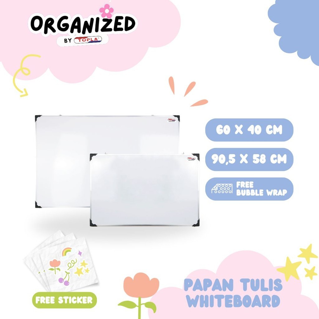 

Topla Whiteboard papan tulis putih cantel dinding non magnetic