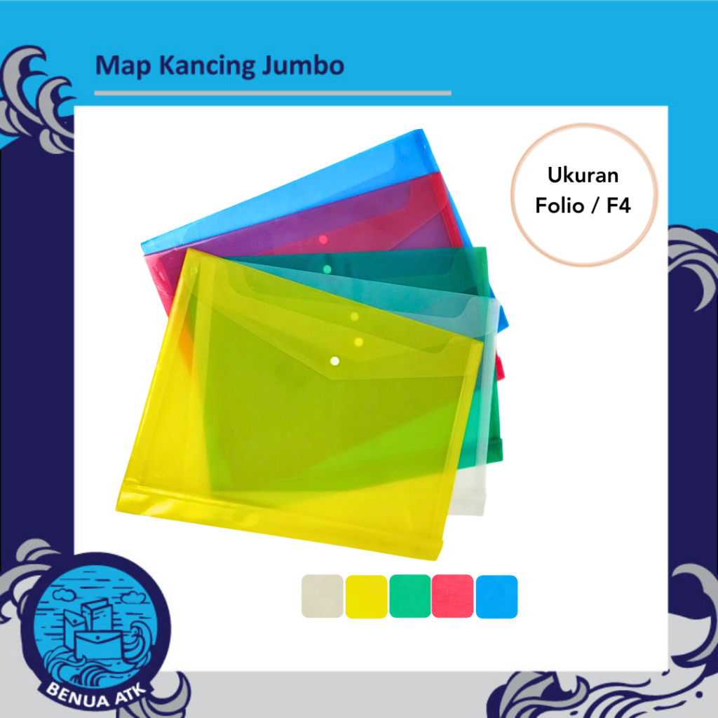 

Dataflex Map Plastik Documen Bag / Map Kancing Jumbo Folio / F4 (isi 12pcs) - DF-7112