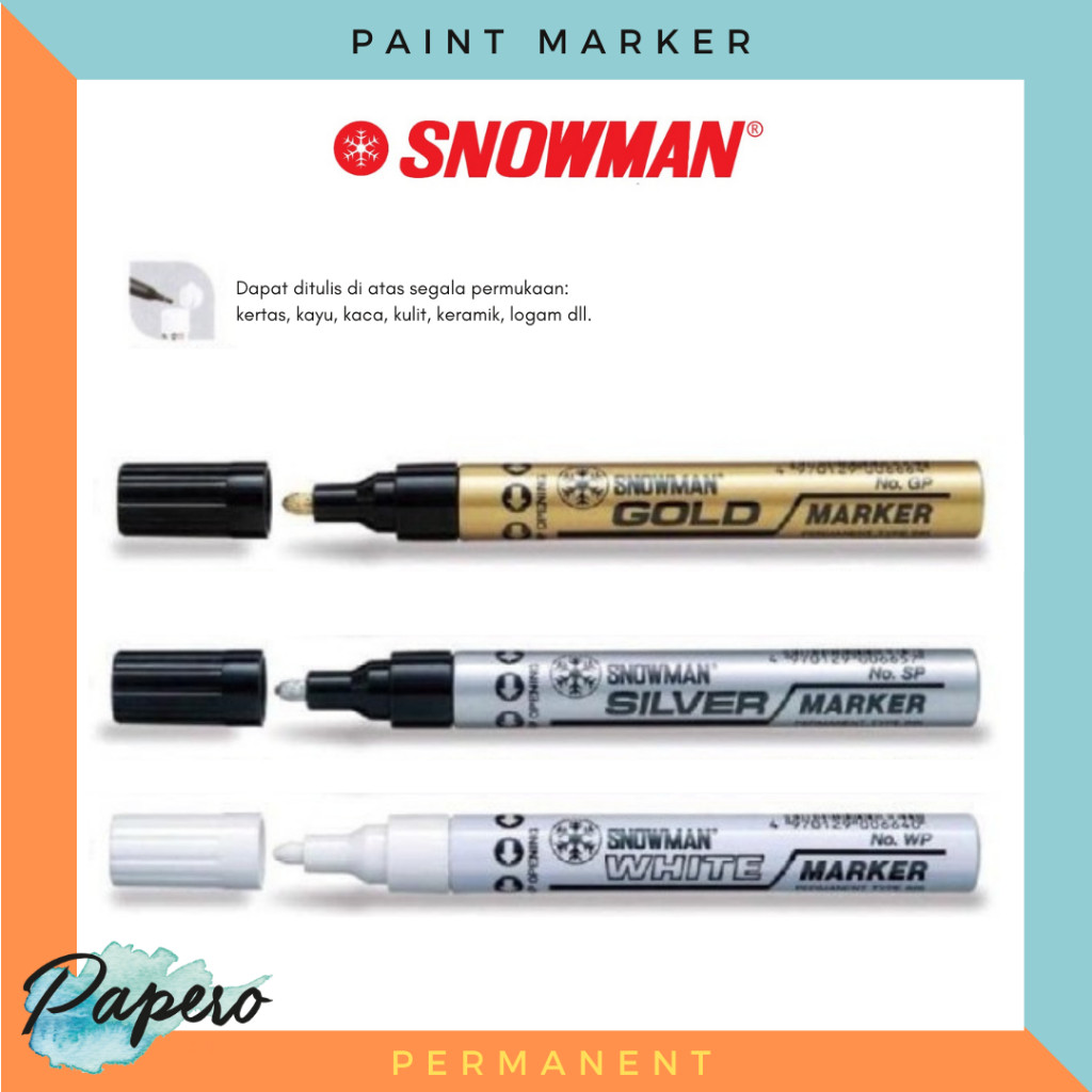 

Spidol Paint Marker Snowman / Permanent Gold Silver White