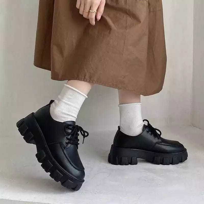 Murah  Biang93 Store Sepatu Wanita Docmart Oxford Derby Boots Hak Platform Loafers Premium