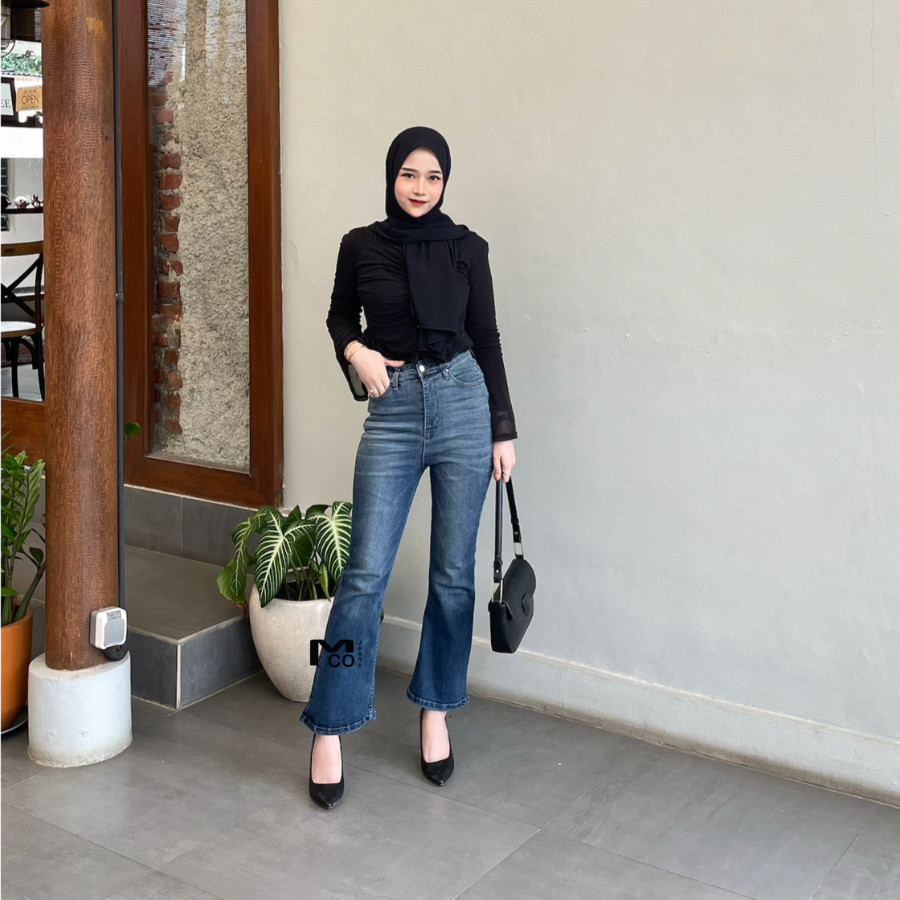 Terbaru Mco Jeans Ootd Celana Monyoung Hw Cutbray 7/9 Celana Cutbray Jeans Wanita Celana Korean