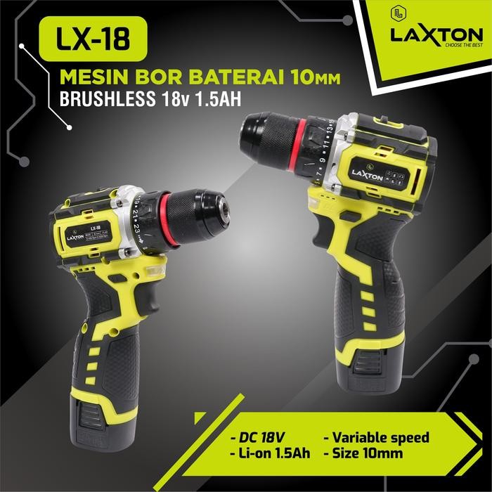 Laxton mesin bor baterai 10mm LX-18