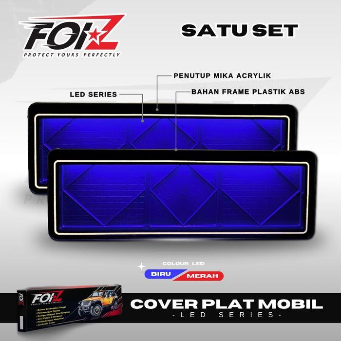 PREMIUM Dudukan Plat Nomor Mobil Akrilik LED 1set Cover Plat Nomor LED