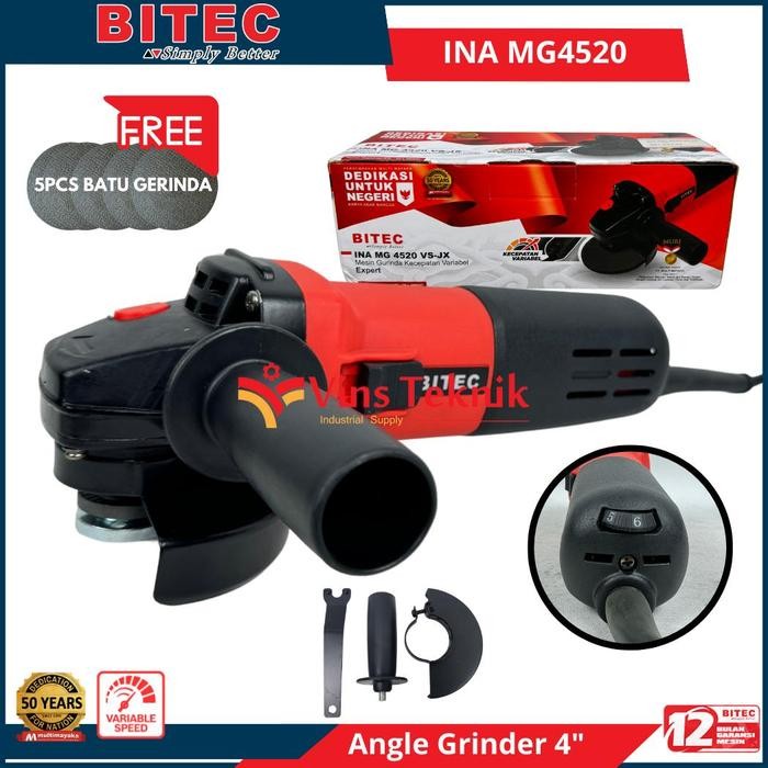 Mesin Gerinda Variable Speed MG4520 BITEC INA MG 4520 Angle Grinder
