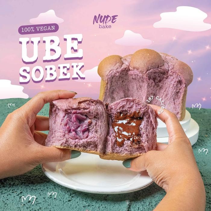

NUDE BAKE Vegan Ube Sobek Melt Dark Choco x Taro - Healthy Bread