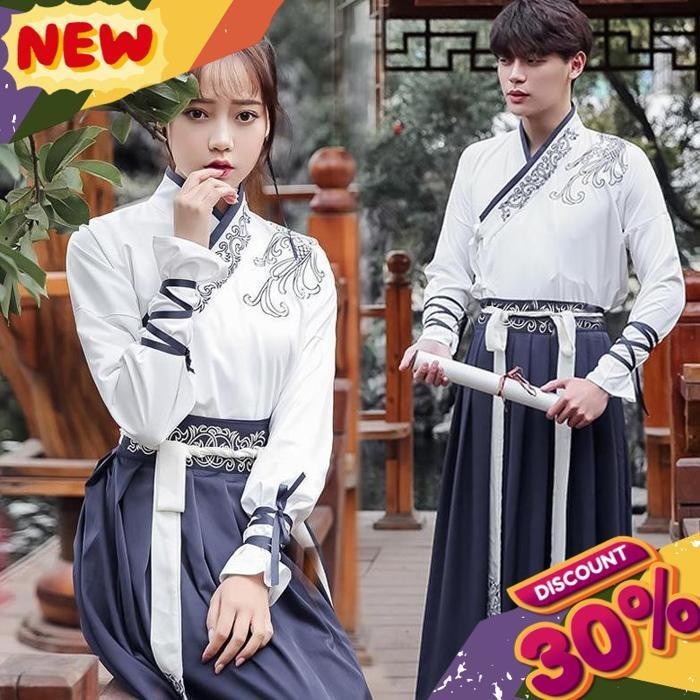 Promo Trending Cc-127 Hanfu Unisex Wanita Pria Baju Tradisional Cina Han Yukata Kimono Warrior