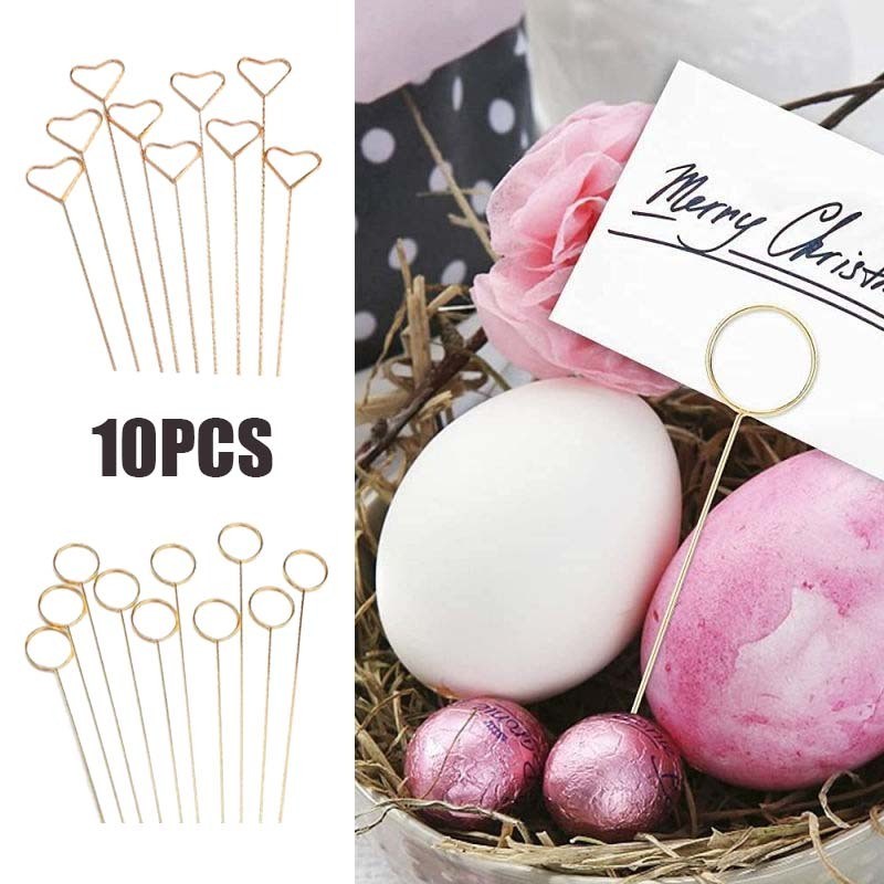 

UM1 10pcs Stick Card Holder 34cm Stick Klip Card Holder Greeting Card Holder Bentuk Hati