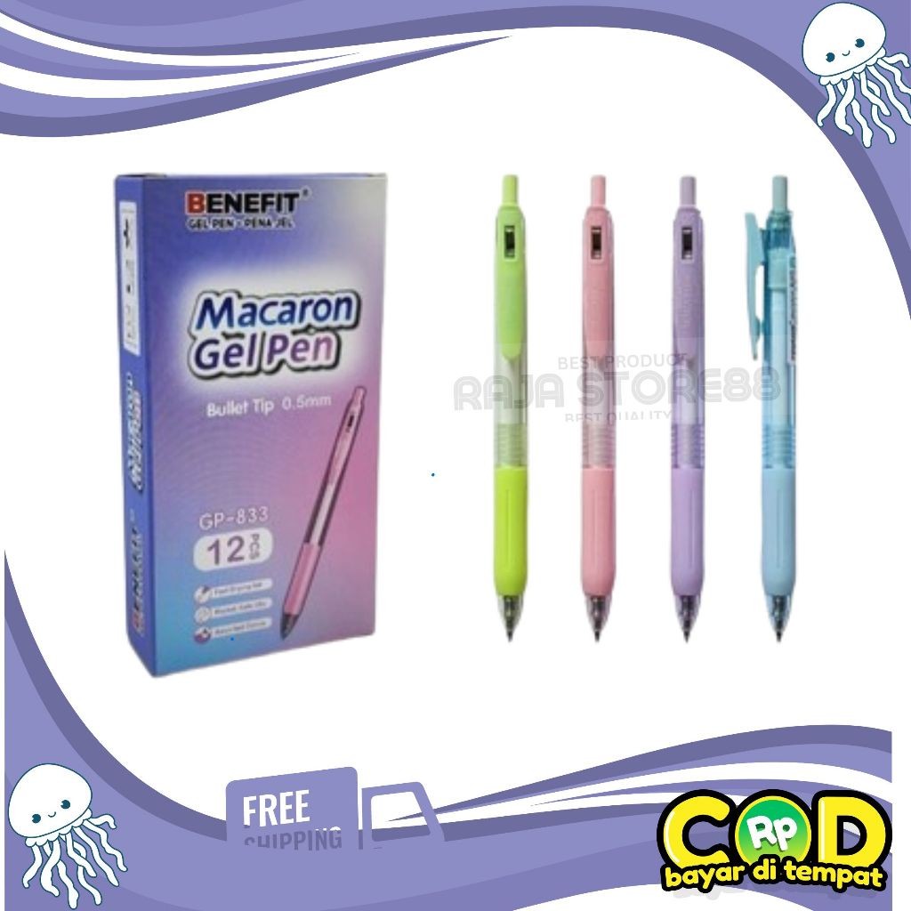 

UM1 Pulpen Gel Macaron GP-833 (12Pcs) Benefit