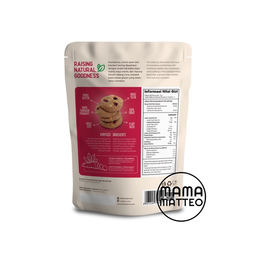 

Sajiandapur Ladang Lima Mini Bites Healthy Cookies / Kukis Sehat Blackmond 80Gr Pumpberry 80Gr