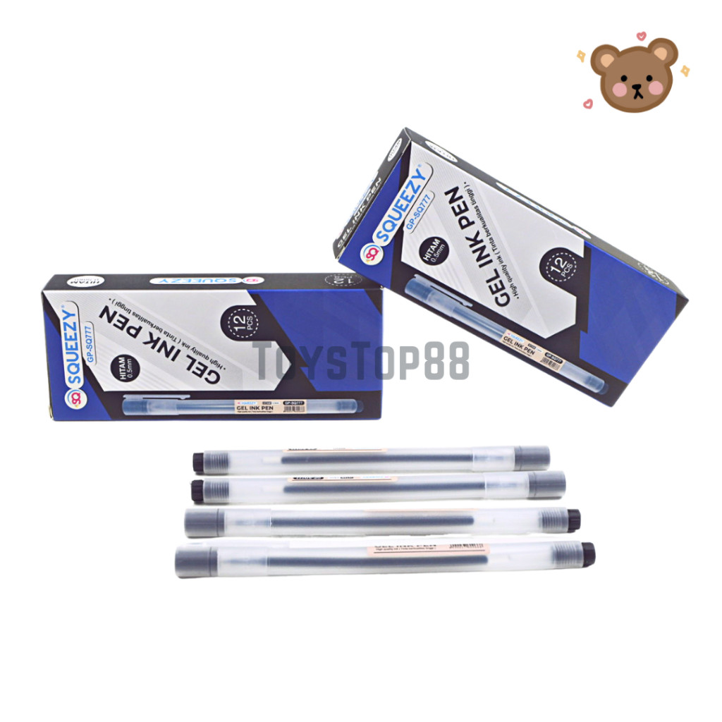 

UM1 Pulpen Gel Squeezy GP-SQ777 Tinta Hitam 0.5 mm / Gel Ink Pen [PER LUSIN]