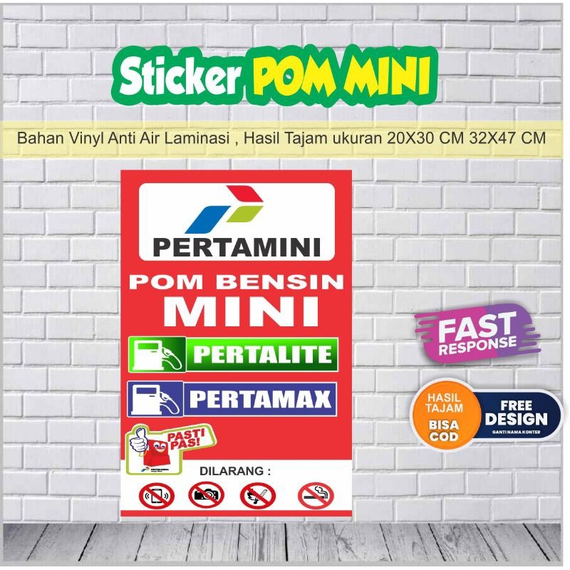 

UM1 Sticker Pom mini 30x50cm Ukuran Besar