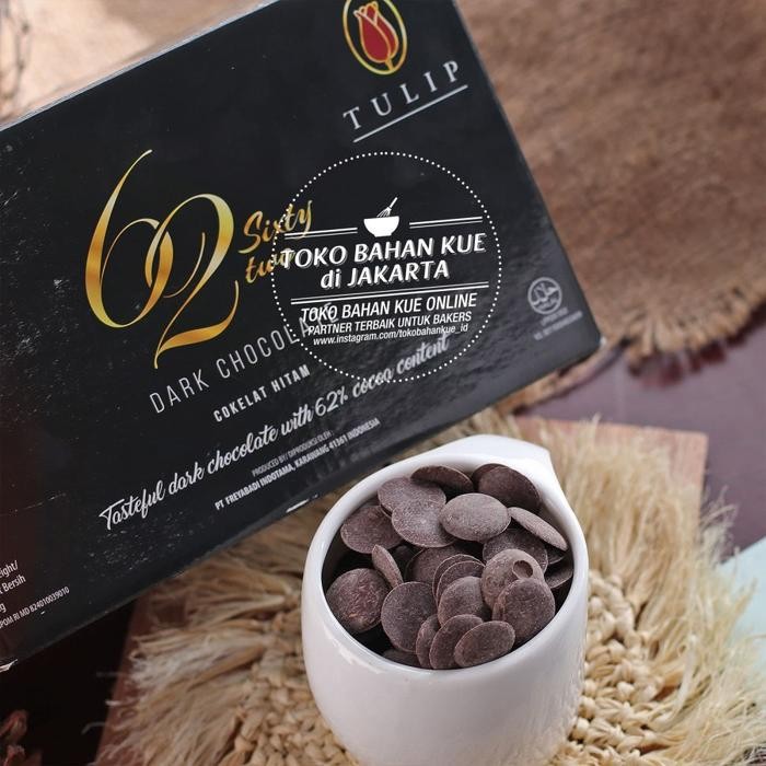 

Tulip Easimelt 62% Chocolate Coin 250gr Cokelat Couverture Halal