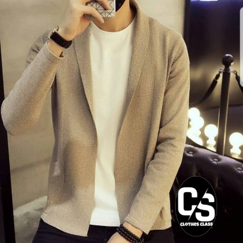 Blazer Pria Korea Cotton Rajut Halus Kualitas Premium