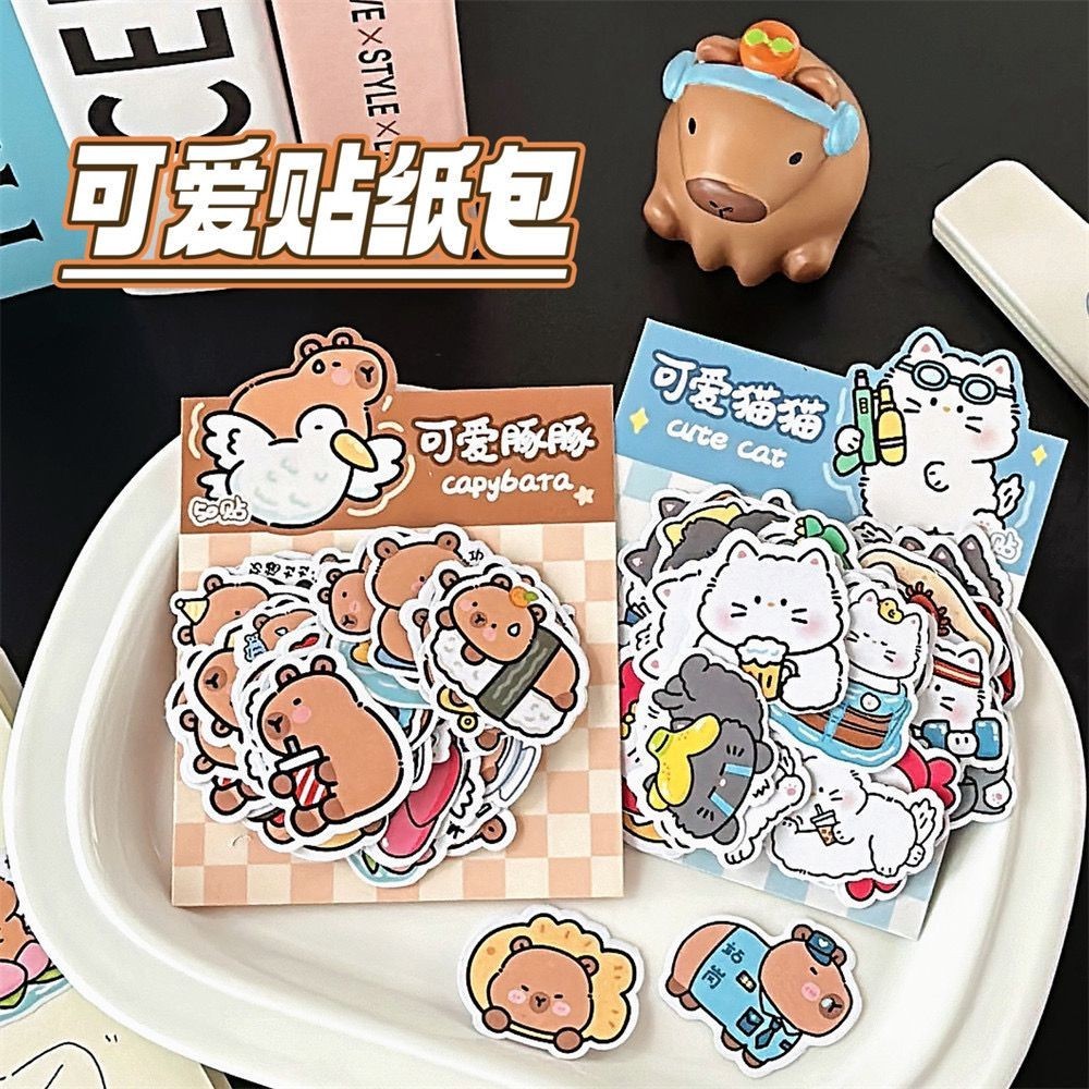 

UM1 Capybara Cat Sticker Pack 50pcs Stiker Lucu Kucing