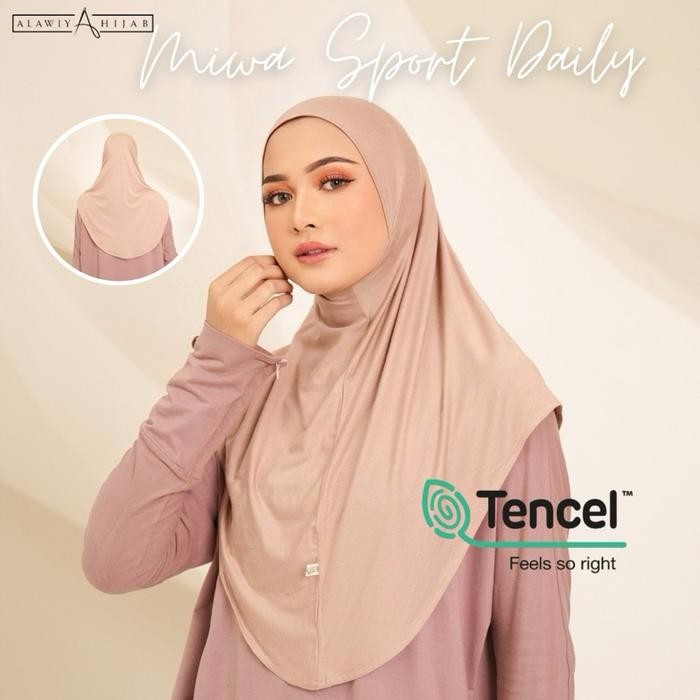 Lamia- Alawiyahijab - Miwa TENCEL Hijab Sport/Daily Antibacterial (Hijab Instant Olahraga Anti