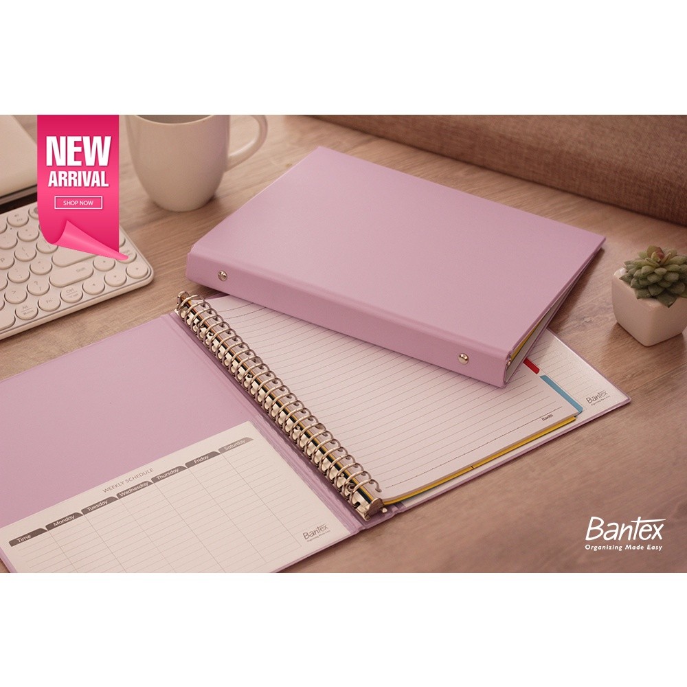 

Bantex Binder Note B5 26 Ring Besi Loose Leaf Multiring Binder Light Lilac 1326 24
