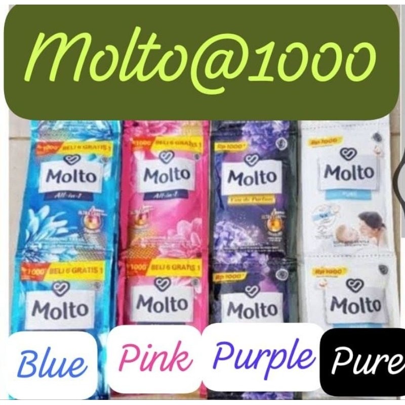 1 DUS MOLTO SACHET @1000 ,MOLTO PELEMBUT/ MOLTO PEWANGI