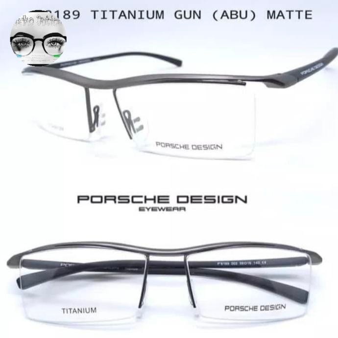 Laris Frame Kacamata Pria Titanium Half Porsche Design P8189S56 Original