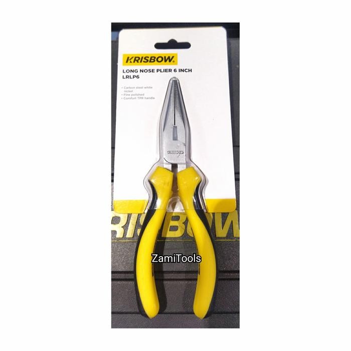 TANG CUCUT KRISBOW 6 INCH CARBON STEEL WHITE NICKEL POLISHED DENGAN PEGANGAN TPR