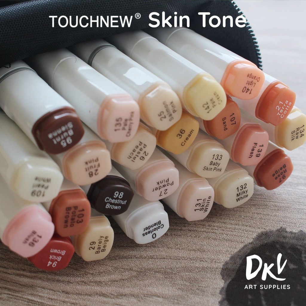 

Touchfive Touchnew Marker Spidol 12 24 Skin Colors Warna Kulit Twin Markers Brush Tip