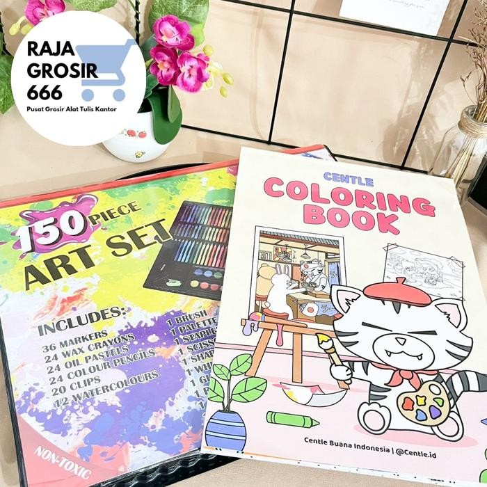 

SET ALAT MEWARNAI 150 PCS DAN BUKU WARNA CENTLE DRAWING COLORING BOOK STATIONERY
