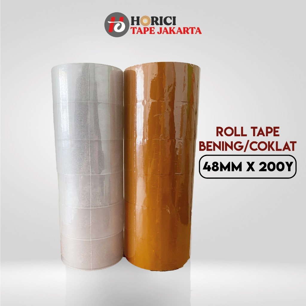 

[1 ROLL ISI 6 PCS] HORICI LAKBAN OPP BENING COKLAT 2" INCH 48MM x 200 Yard ISOLASI BENING COKLAT