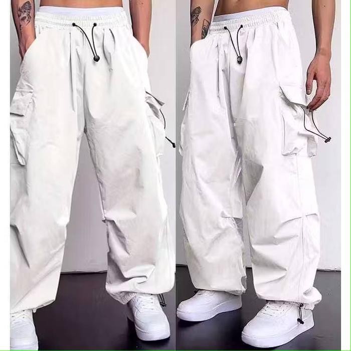 Harajuku Cargo Pria/Wanita Jumbo Big Size Bahan American Drill Premium Panjang Cargopant Celana