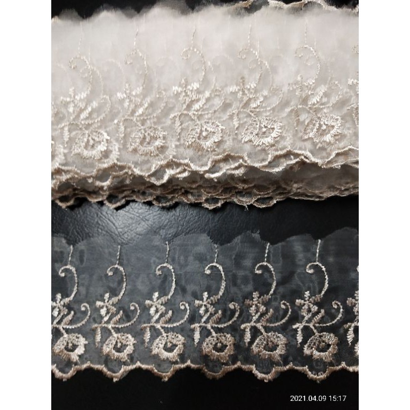Renda bordir nylon kaca kembang renda kain renda bordir renda kream renda kebaya renda pengantin