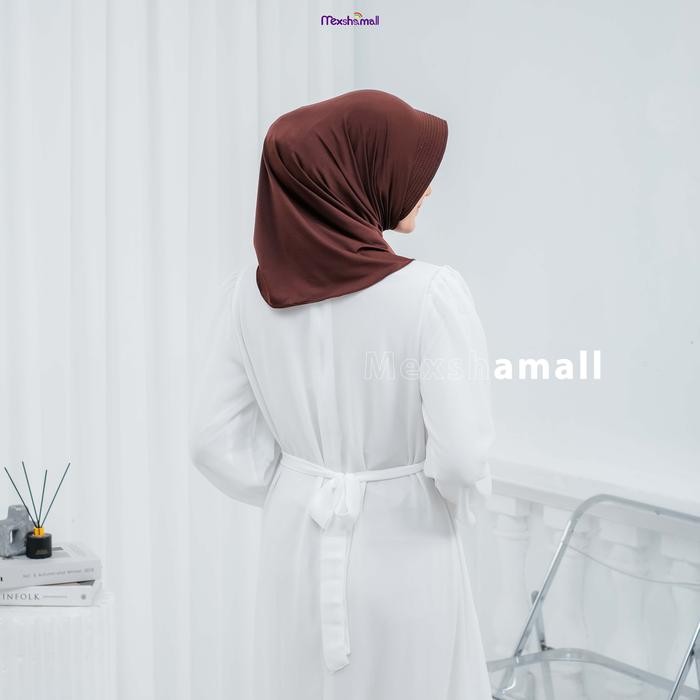 Nayyir- Jilbab Sport Nadira Jersey Jilbab Bergo Sport Instan Polos Hijab Shamira Kerudung Sport