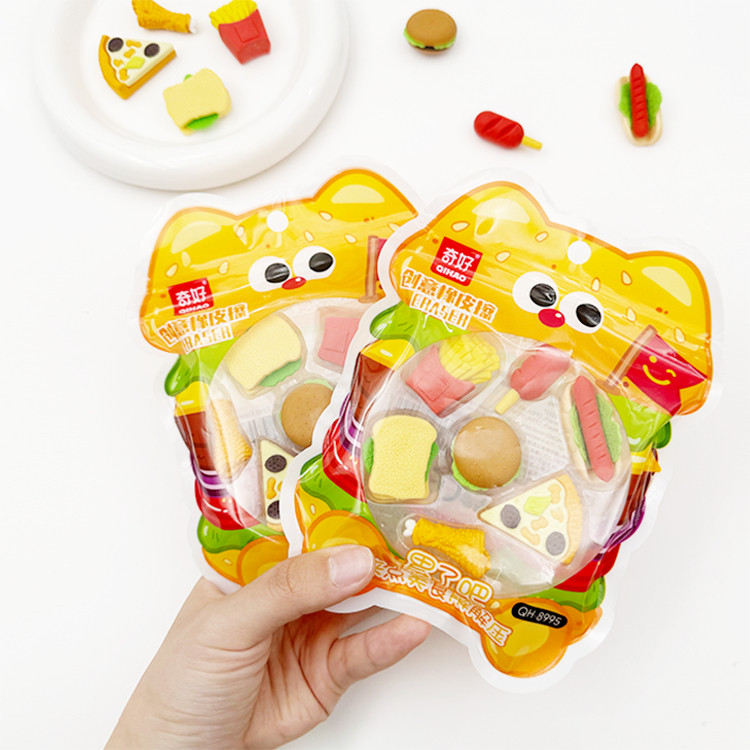 

UM1 8995 Set penghapus dalam pouch karakter makanan fast food sensory play stationery