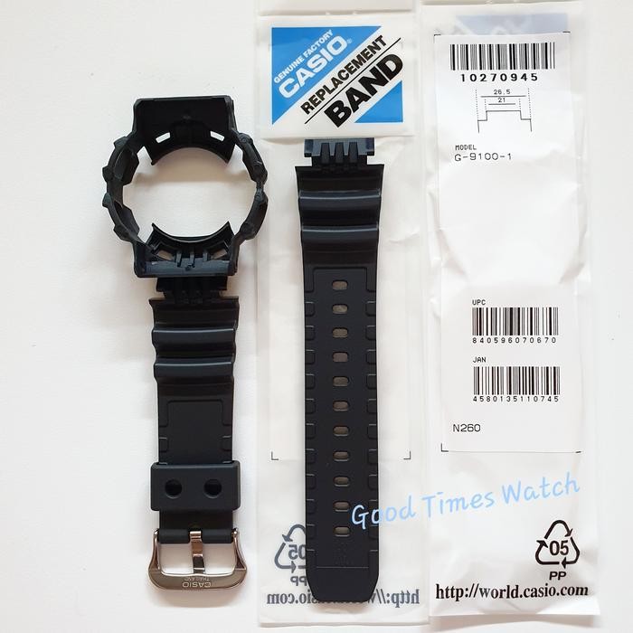 New Paket Strap Bezel G-Shock G-9100-1 G 9100 Casio Original