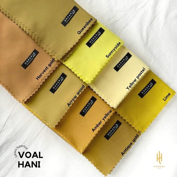 murah- VOAL HANI KUNING MUSTARD - HANANIA LABEL SAHARA SUPERFINE 120X120CM
