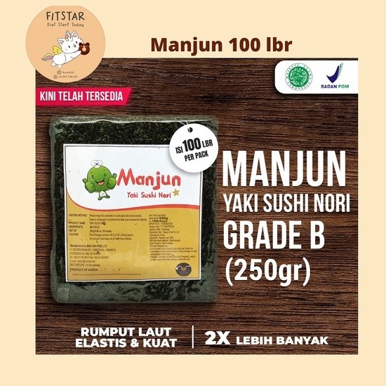 

Dapur Joglo () Manjun Yaki Sushi Nori 100 Sheets (250 Gram) Halal