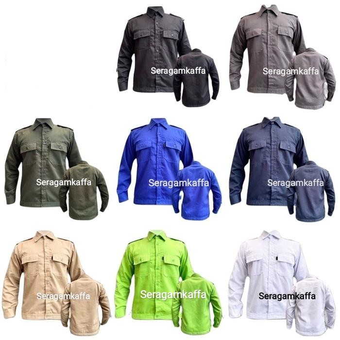 New Bisa Cod, Seragam Casual Polos Lengan Panjang, Seragam Kerja Merah Original