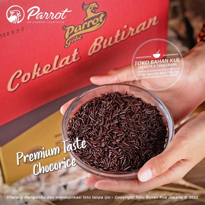 

EatFr3sh- Meses Cokelat Parrot GOLD 1kg Mesis Coklat Meises Premium Chocorice