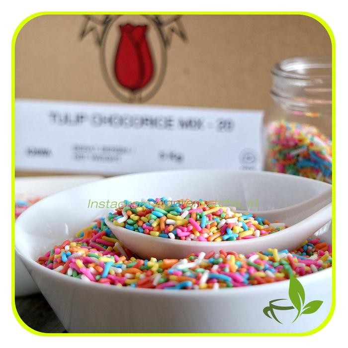 

EatFr3sh- Tulip Meises Coklat warna warni Chocorice Mix Hiasan Cupcakes 1kg