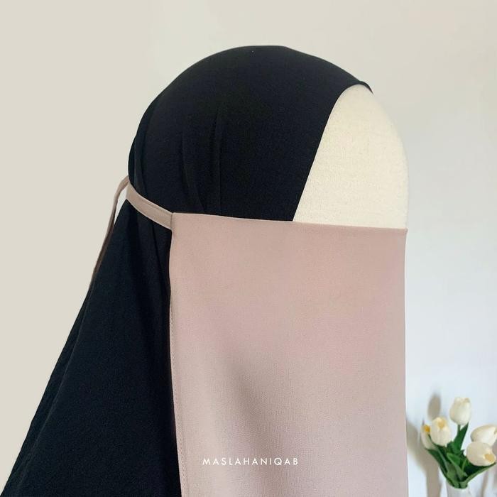 syukron- Maslaha Niqab l Niqab Tali 2 Layer Maslaha l Cadar Tali Babydoll Tanpa Jahitan Dibawah