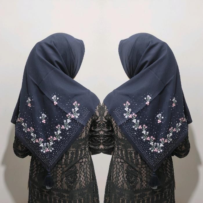 cantikk- Jilbab Segi Empat Bordir Payet Tabur Mewah - Square