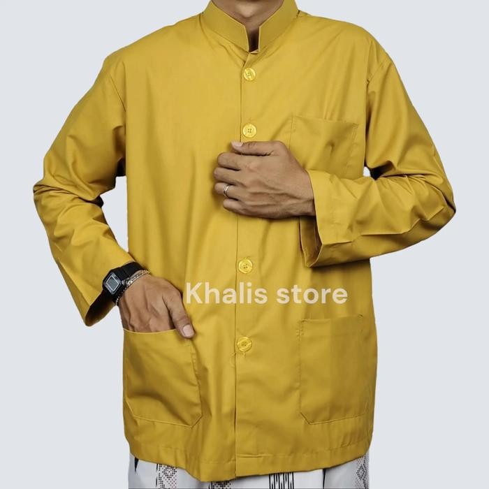 Zuhud- Baju Koko Pria Dewasa Jumbo XXXL Model Ammu Amu Koko Haibah Habib Habaib Lengan Panjang