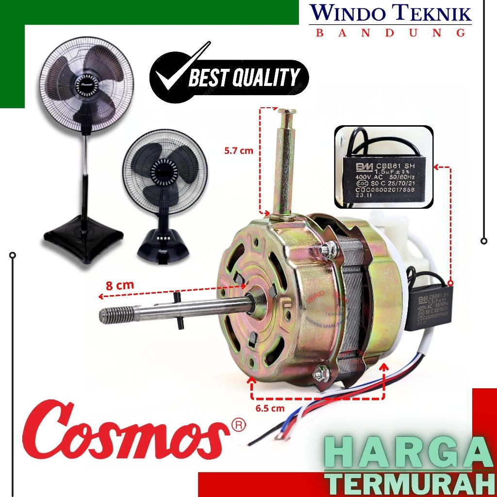 DINAMO KIPAS ANGIN COSMOS 16-SN TWINO 16 INCH MESIN MOTOR FAN KIPAS ANGIN COSMOS 16 XDC DINAMO