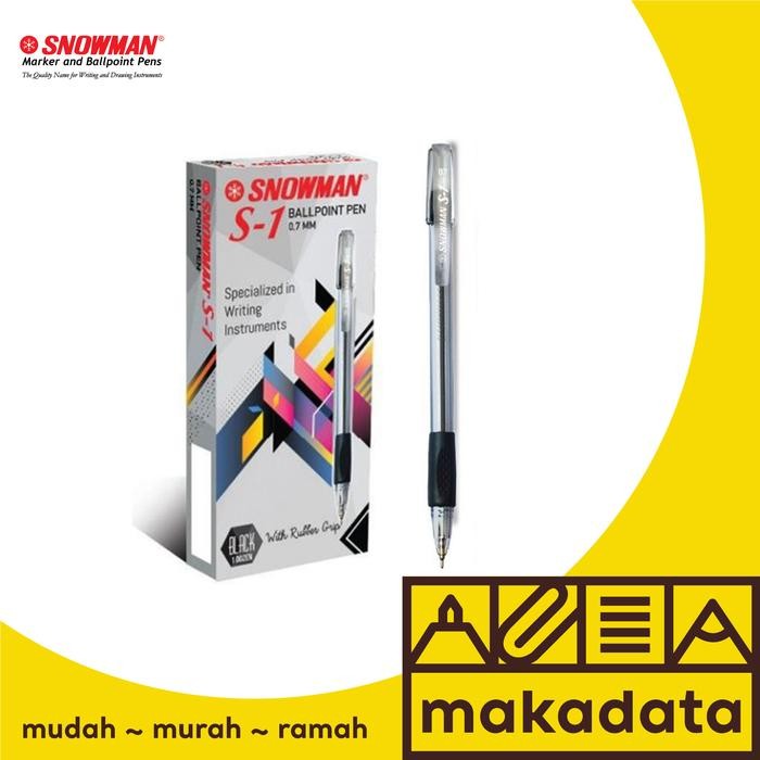 

No.OneBest- BALLPOINT BOLPEN PULPEN SNOWMAN S1 0.5 (12 PCS) MURAH