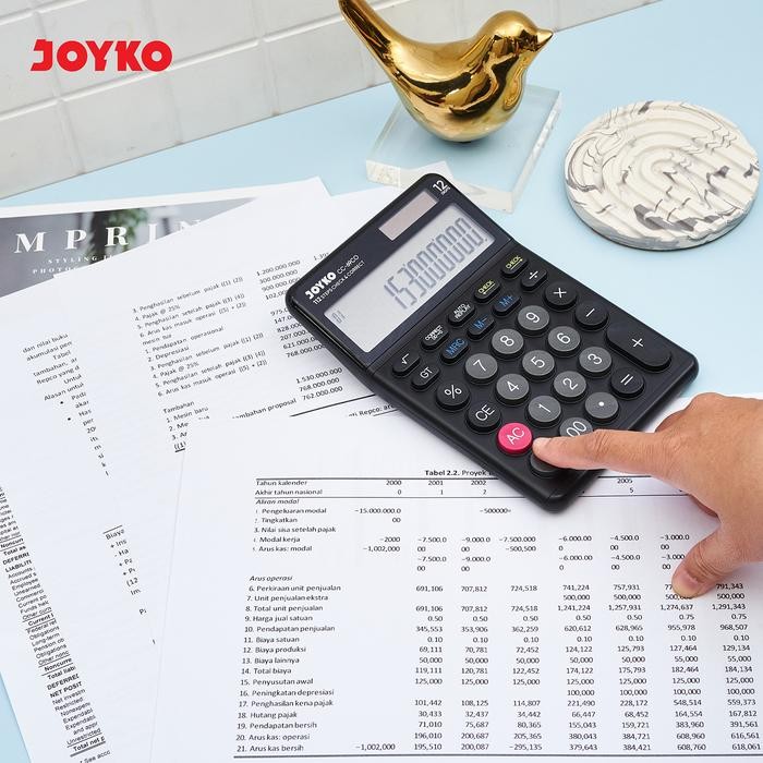 

Joyko Calculator 12 Digit Big Display / Kalkulator Joyko 12 Angka Layar Besar Cc-69Co