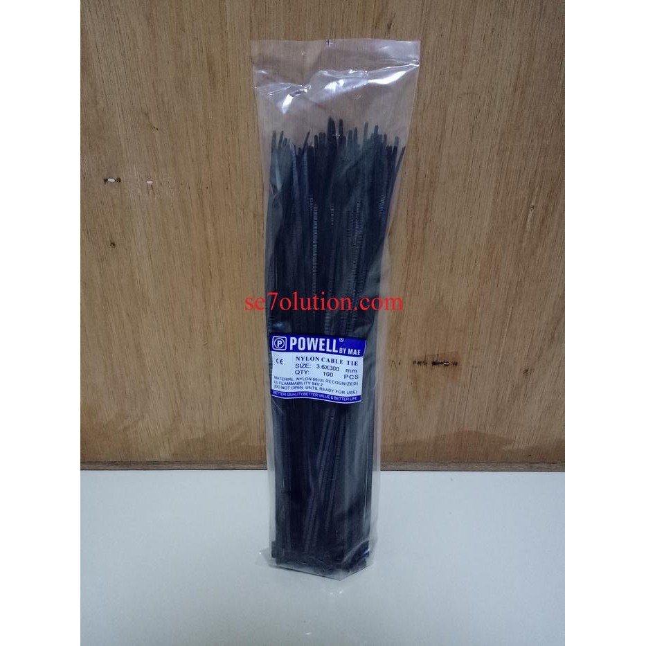 

No.OneBest- Powell Kabel Ties 3.6x300mm Hitam (Black)