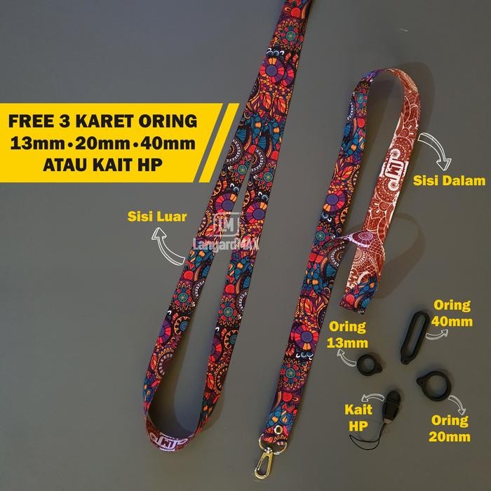 

No.OneBest- Tali Id Card Lanyard Batik Daburu Tali Gantungan HP, Kunci dll